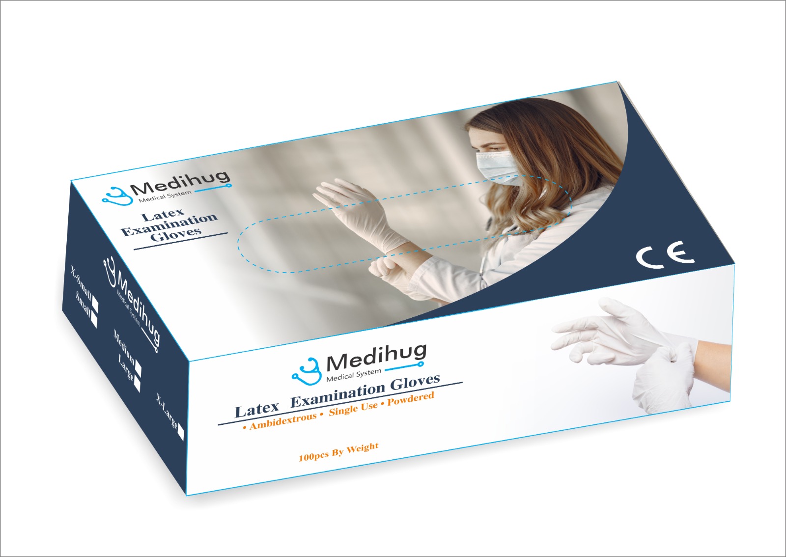 Latex examination gloves Medium