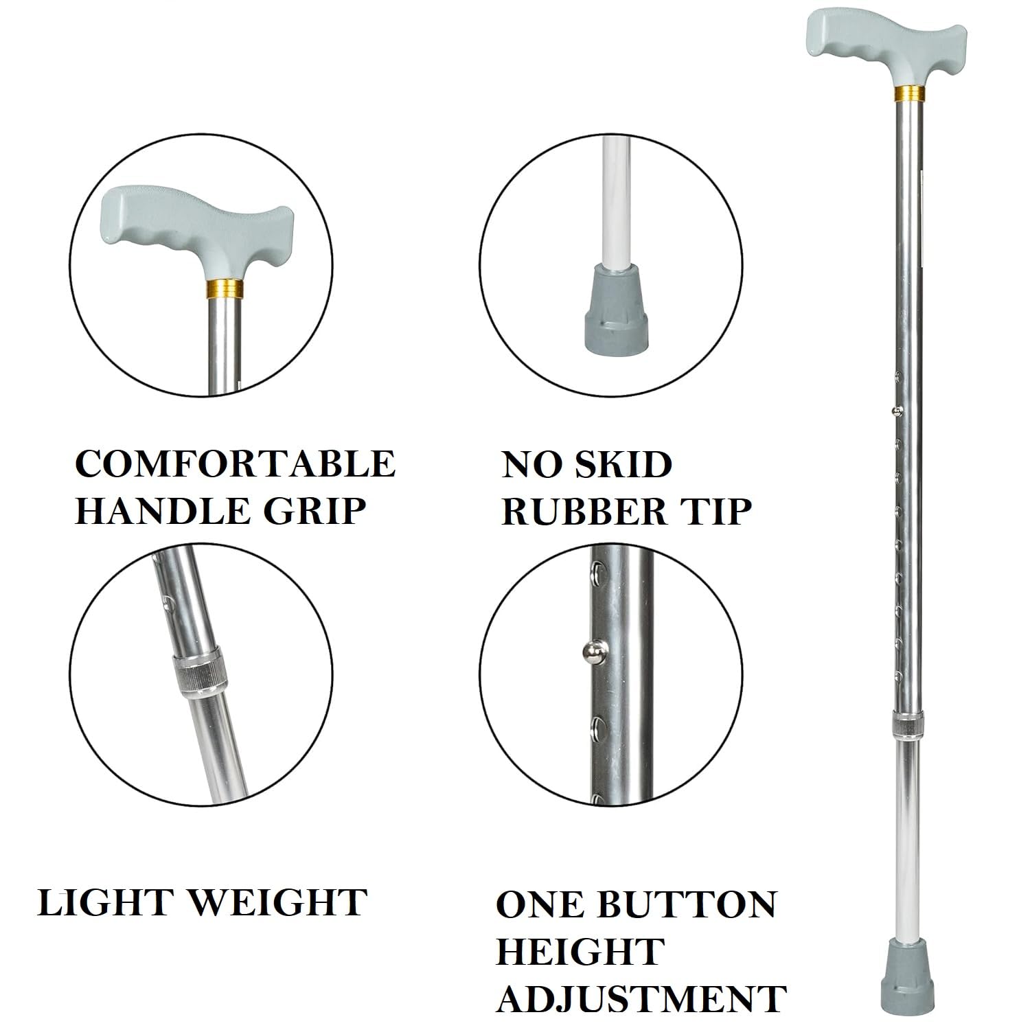 MEDIHUG Single Hand Stick for Old Age