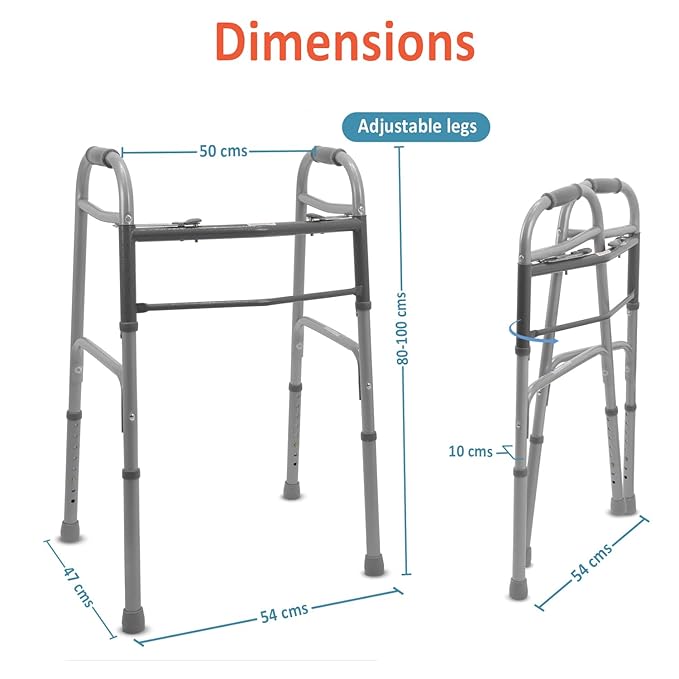 MEDIHUG Steel Frame Height Adjustable Imported Walker
